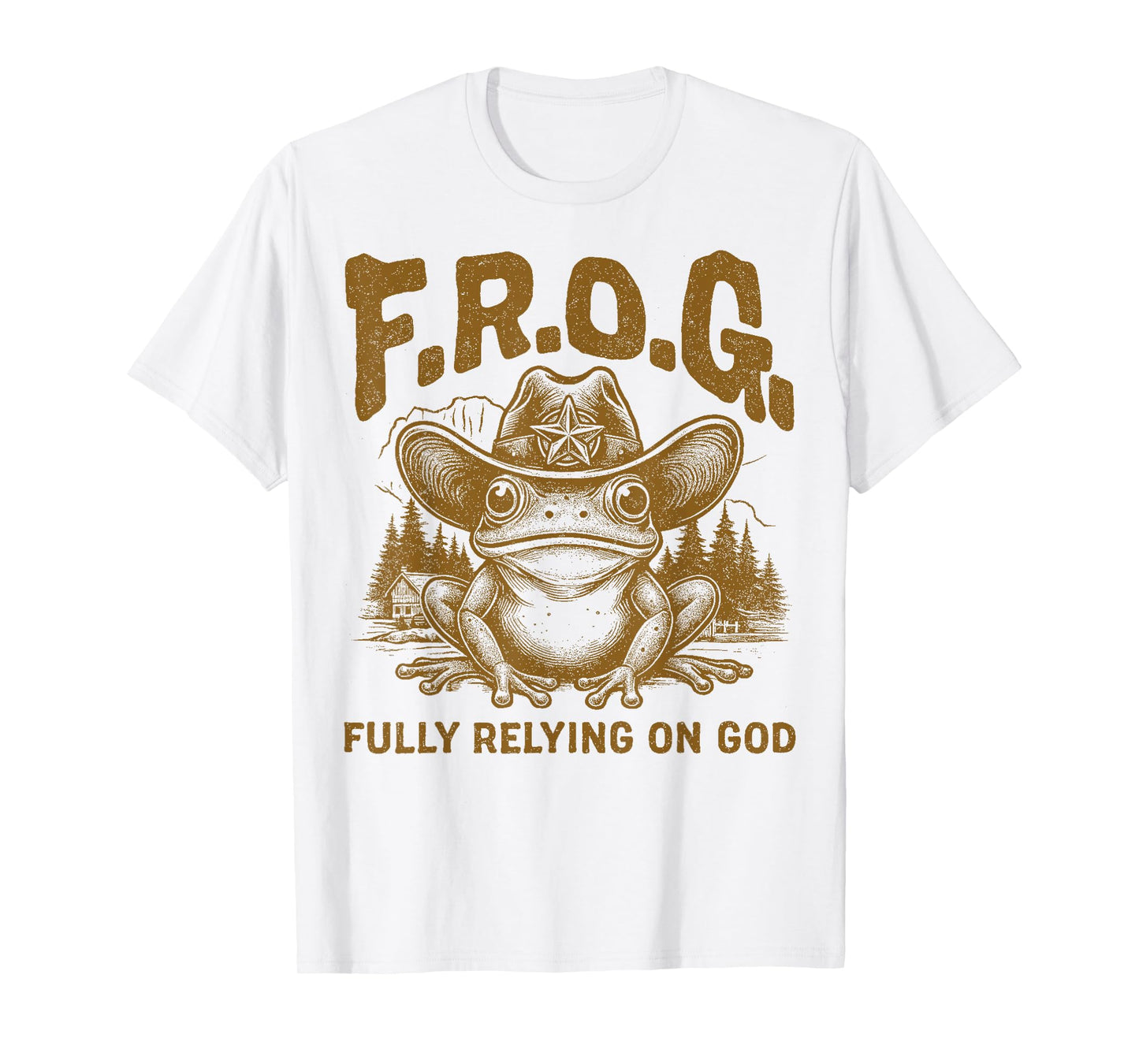 F.R.O.G. Fully Relying On God Cowboy Frog Church T-Shirt