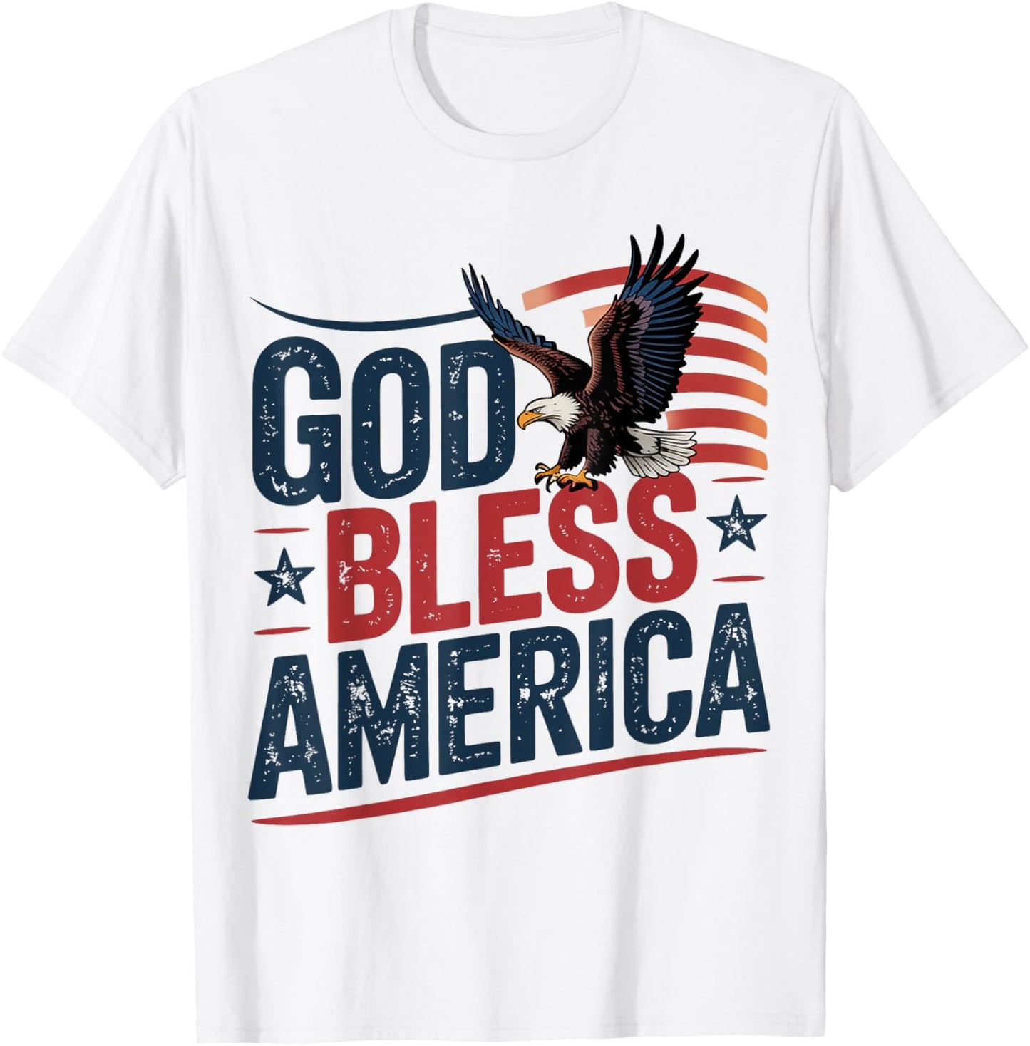 God Bless America Eagle American Flag Patriotic 4th Of July T-shirt