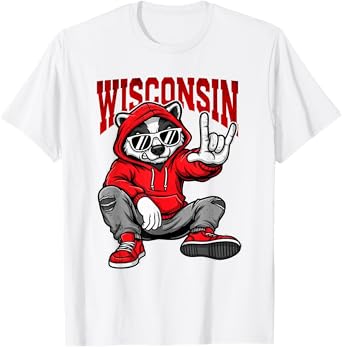 Wisconsin Animal Styles - Urban Raccoon Graphic Tee T-Shirt
