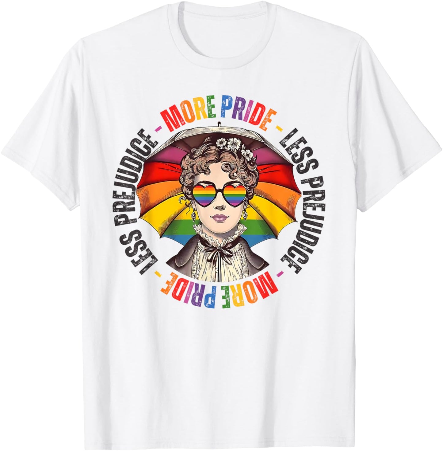 More Pride Less Prejudice Pride Month LGBTQ Gay Lesbian T-Shirt