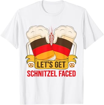 Oktoberfest Drinking Team Let's Get Schnitzel Faced T-Shirt