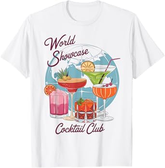 Epcot Drinking World Showcase Cocktail Club Drinking Team T-Shirt
