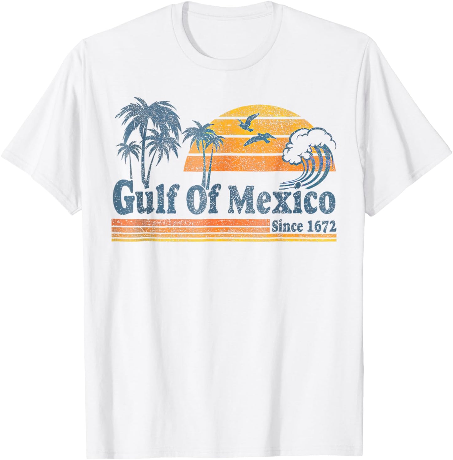 Gulf of Mexico Since 1672 Retro Vintage Beach T-Shirt