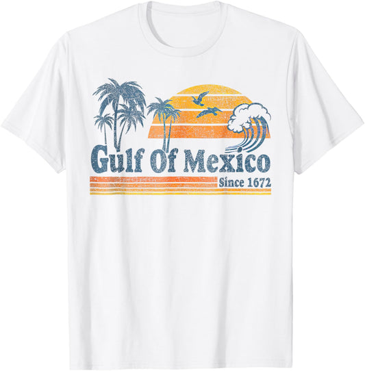 Gulf of Mexico Since 1672 Retro Vintage Beach T-Shirt
