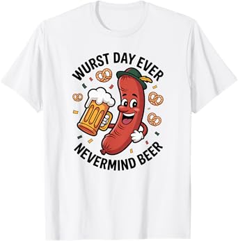 Wurst Day Ever Funny Oktoberfest Beer Sausage T-Shirt