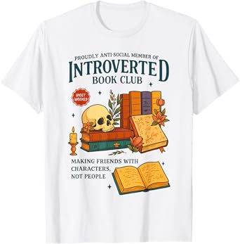 Retro Introverted Book Lovers Member Bookworm Men & Women T-Shirt