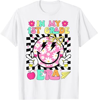 In My 1st Grade Era Smile Face Back To School Teacher Kid T-Shirt