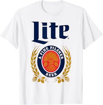 Coors Miller Lite Classic Centered Design Logo T-Shirt