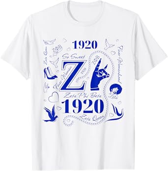 1920 Nineteen Twenty Retro Sorority Zeta New Crossing T-Shirt