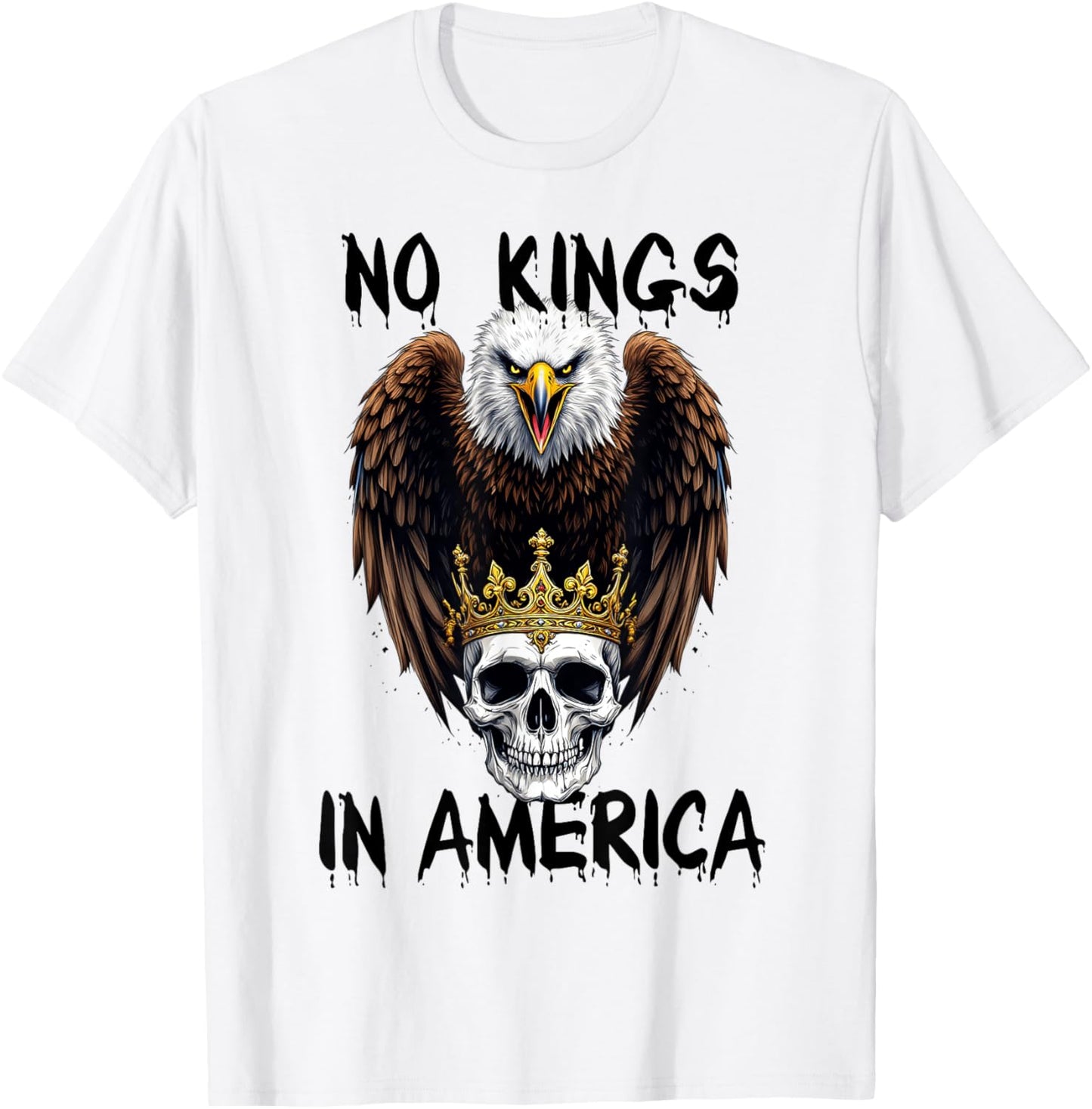 No Kings In America Bald Eagle Patriotic T-shirt