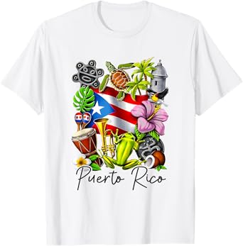 Puerto Rico Flag Floral Frog Boricua Women Hispanic Heritage T-Shirt