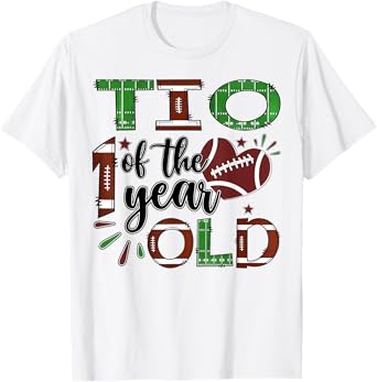 Tio Of The 1 Year Old Football 1St Year Down Birthday T-Shirt