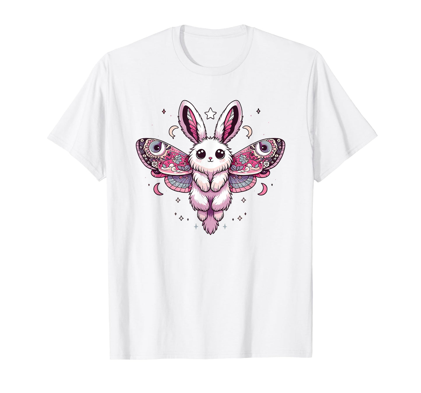 Kawaii Pastel Goth Cute Creepy Bunny Moth T-Shirt