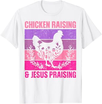 Chicken Raising Jesus Praising Vintage Valentines Day Women T-Shirt