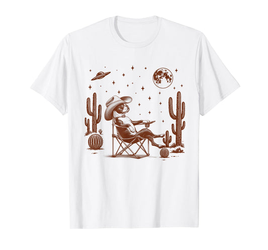 Boston Terrier Lover Dog Mom Howdy Western Life UFO Space Men Women T-Shirt