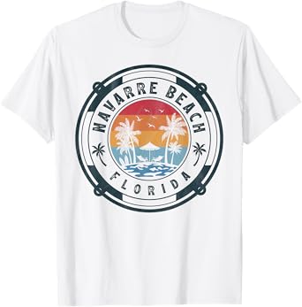 Navarre Beach Florida Summer Vacation Vintage Sunset T-Shirt