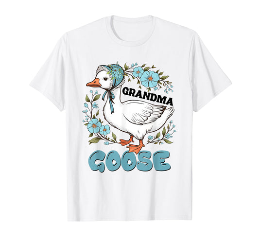 Women Floral Grandma Goose Mother's Day Silly Goose Family T-Shirt