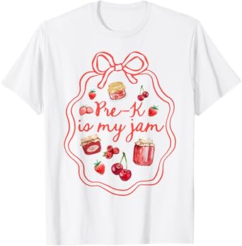 Preschool Pre-K Is My Jam Strawberry Girl Teacher Kids T-Shirt