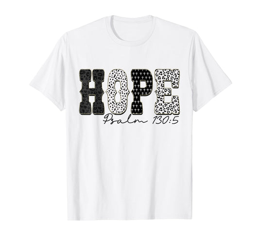 Leopard Hope Christian Bible Verse Jesus Religious Faith T-Shirt