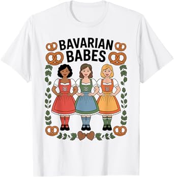 Bavarian Babes Oktoberfest Festival Girls Matching Beer T-Shirt