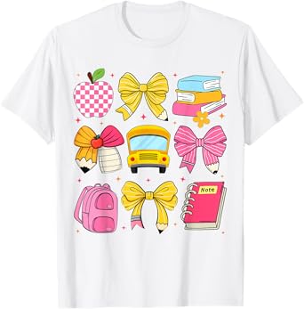 Back To School Coquette Bow First Day Of School Toddler Girl T-Shirt