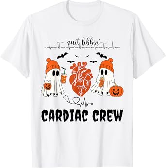 Heart Anatomy Ghosts Halloween Cardiology Heart Warrior T-Shirt