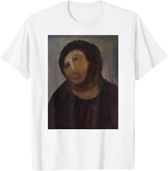 Monkey Jesus Painting Ruined Christ Fresco Botched Art Meme T-Shirt