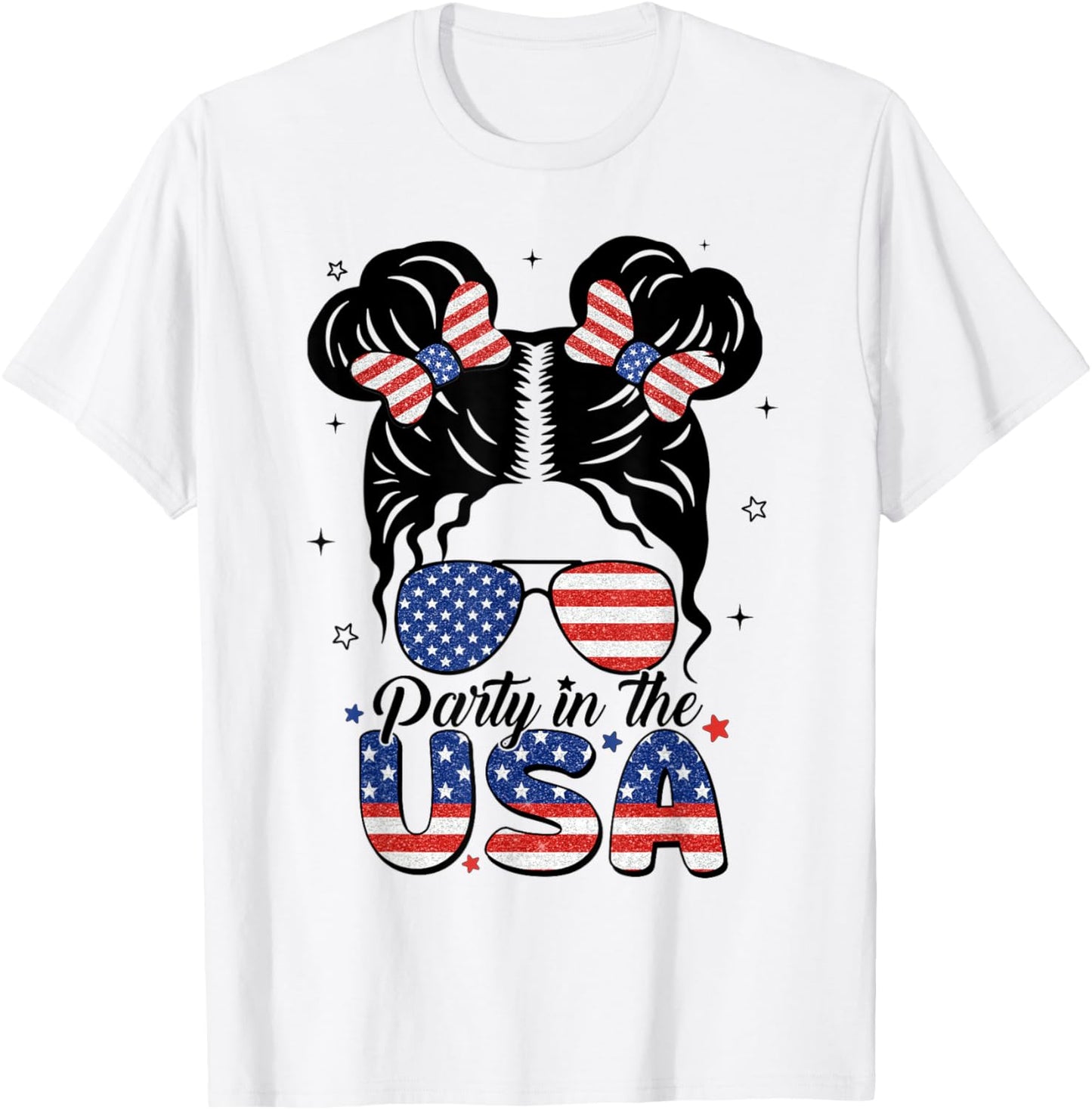 American Flag Party In Usa 4th Of July Shirts Kids Teen Girl T-shirt