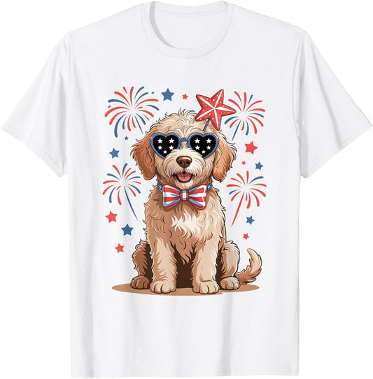 Golden Retriver 4th Of July American Flag Usa Patriotic T-shirt