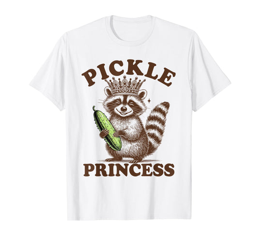 Pickle Lover Racoon & Pickle Queen Funny Pickle Princess T-Shirt