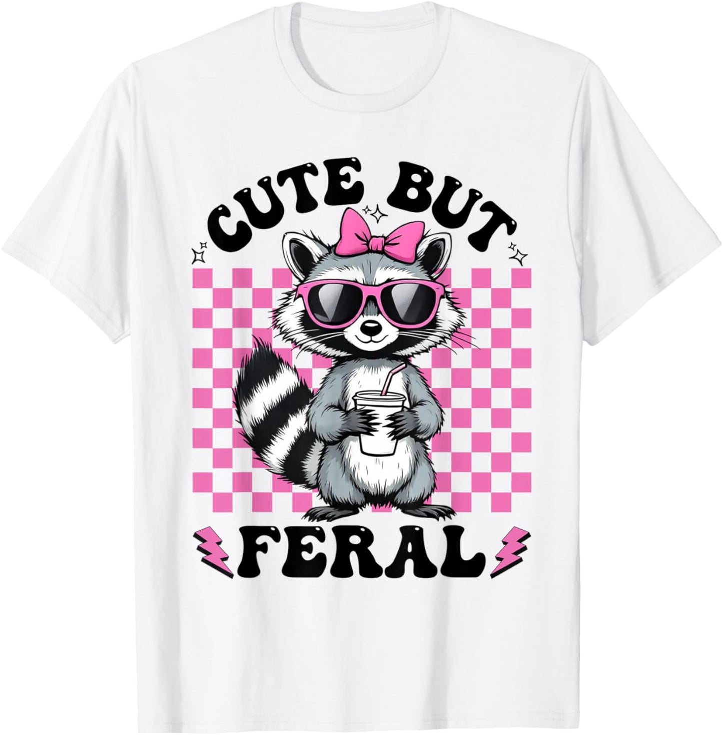 Cute But Feral Toddler Funny Raccoon Racoon Kids Feral Child T-Shirt