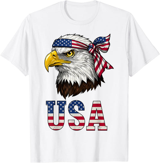 USA American Flag Men Women Kids Bald Eagle Patriotic T-Shirt
