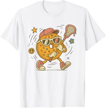 Lacrosse Vintage Donut Lax Lover Funny Lacrosse T-Shirt