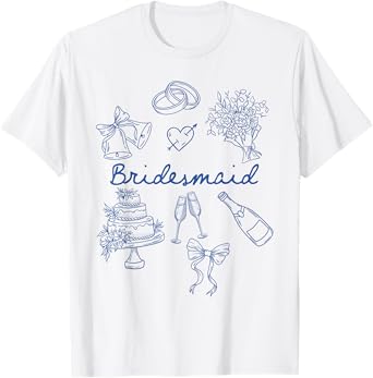 Bridesmaid Bride Squad Bow Bridal Party Wedding Bachelorette T-Shirt