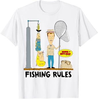 MTV - Beavis And Butthead Fishing Rules T-Shirt