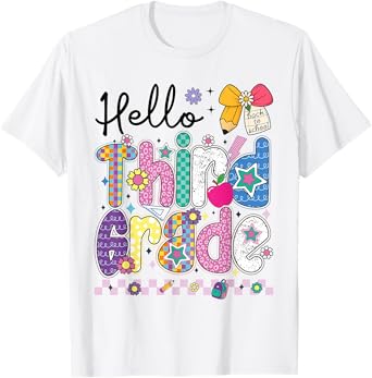 Hello Third Grade Team 3rd Grade Back To School Teacher Kids T-Shirt