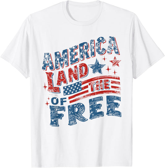 America Land Of The Free 1776 Us Flag 4th Of July T-shirt
