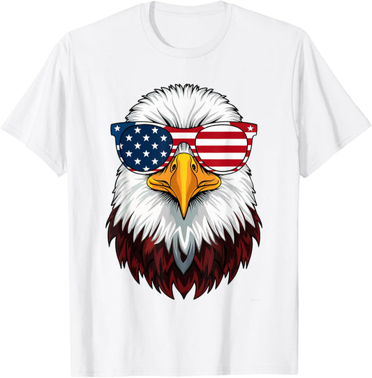 American Flag Patriotic Eagle Shirt Men Boys 4th of July T-Shirt