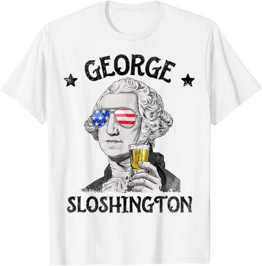 George Sloshington Washington 4th Of July Men Women USA Flag T-Shirt