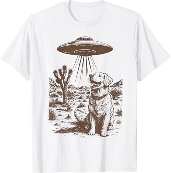 Western Country Cowboy Rodeo | Vintage Funny UFO Cowboy Dog T-Shirt