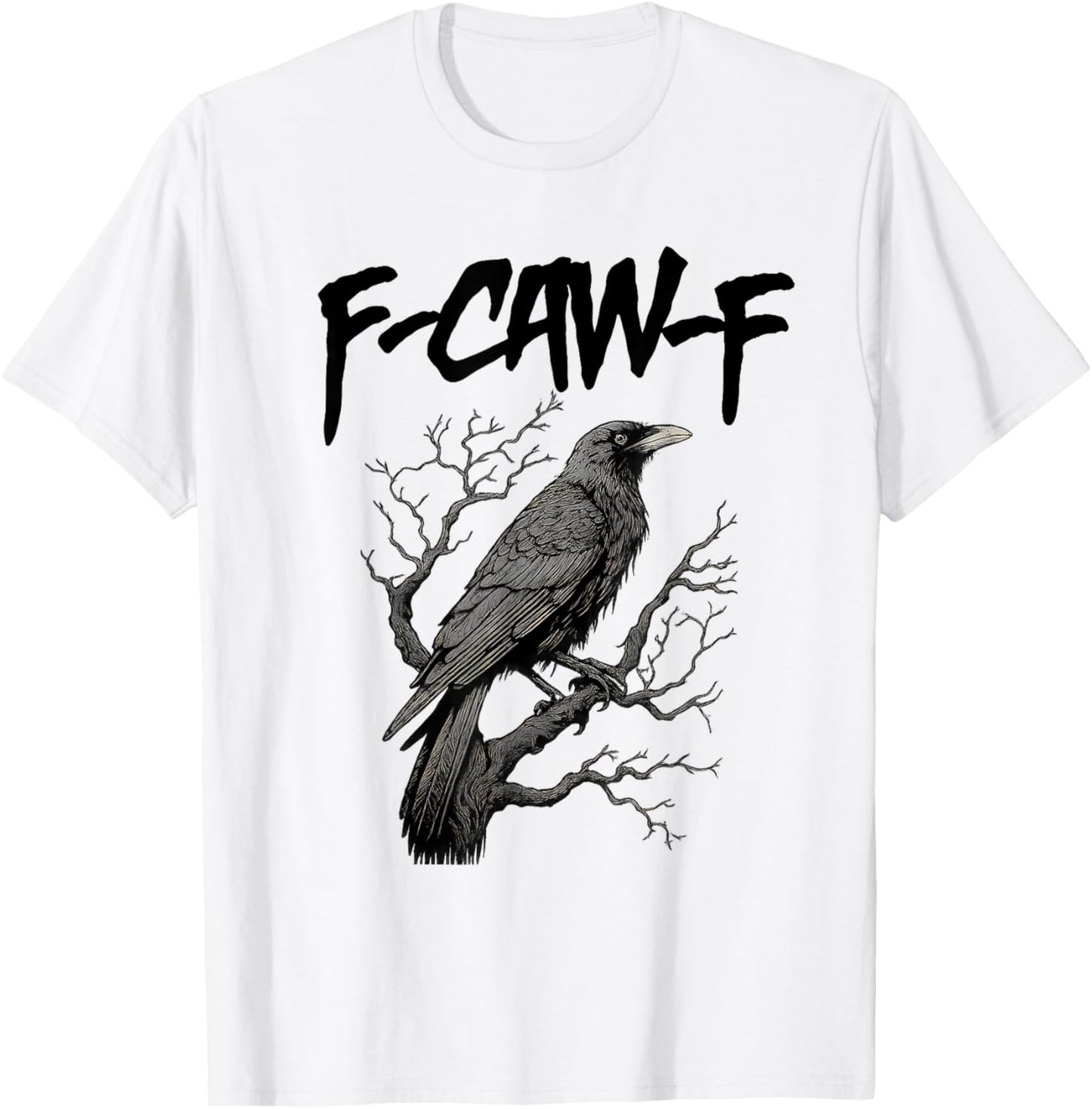 Black Crow FCAWF F-Caw-F Funny Black Bird moon Adult Humor T-Shirt