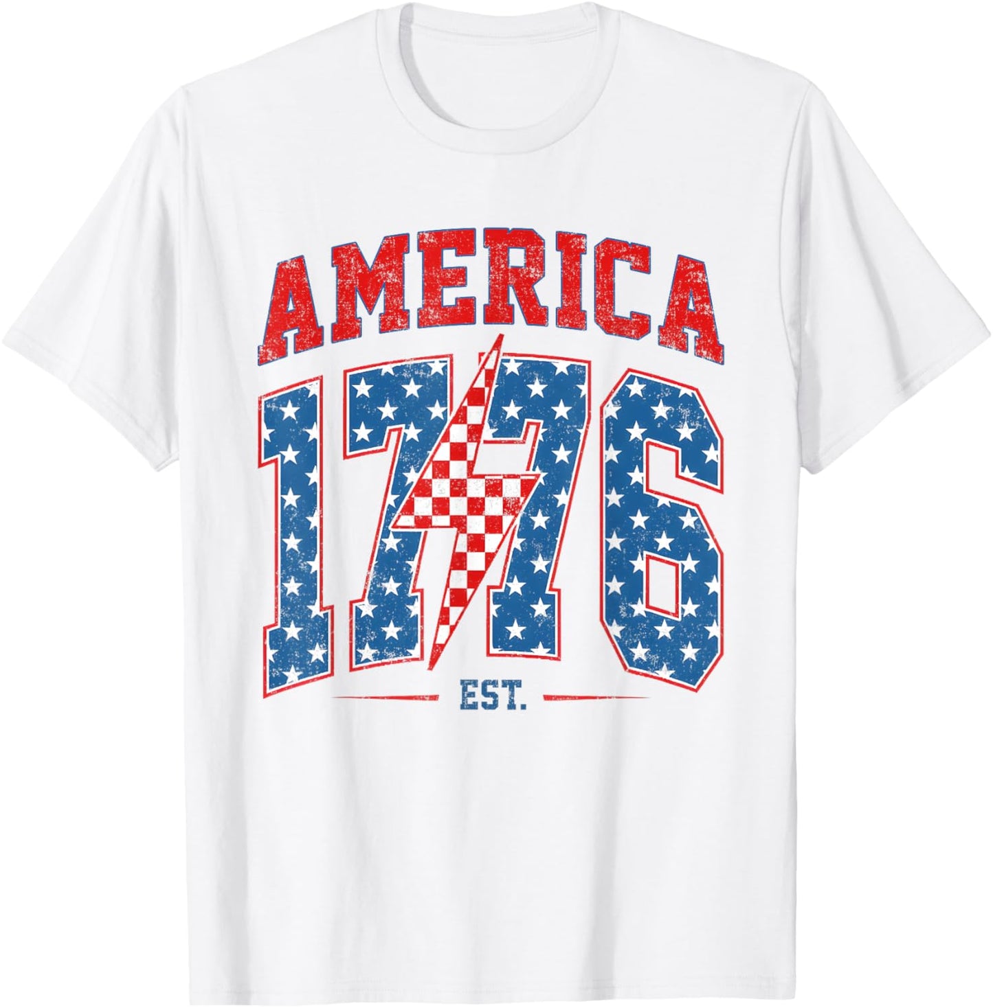 America Est 1776 Usa Flag 4th Of July Retro Vintage T-shirt