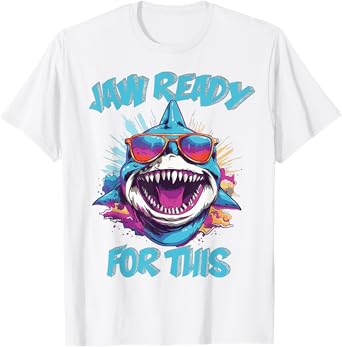 Jaw Ready For This Funny Shark Lover Pun Ocean Wildlife T-Shirt