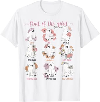 Fruit Of The Spirit Retro Ghost Christian Halloween Faith T-Shirt