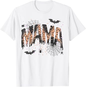 Spooky Mama Groovy Vintage Ghost Halloween Spooky Mom Mother T-Shirt