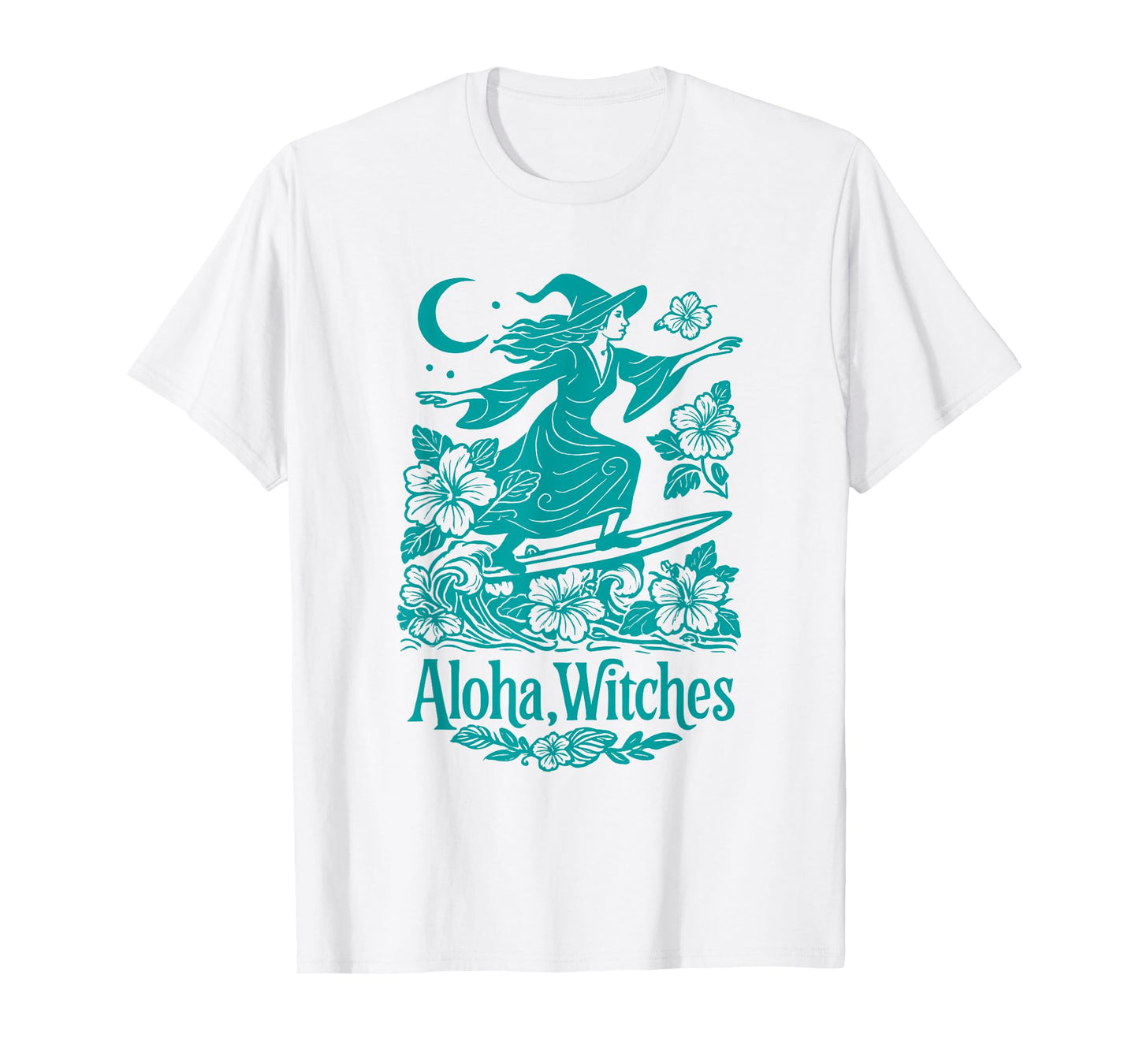 Aloha Witches Surfing Witch Hawaii Halloween Tropical T-Shirt