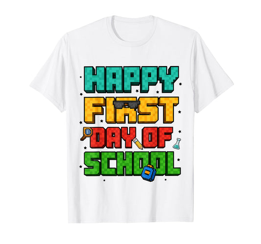 Happy First Day of School Preschool Kindergarten Boys Kids T-Shirt