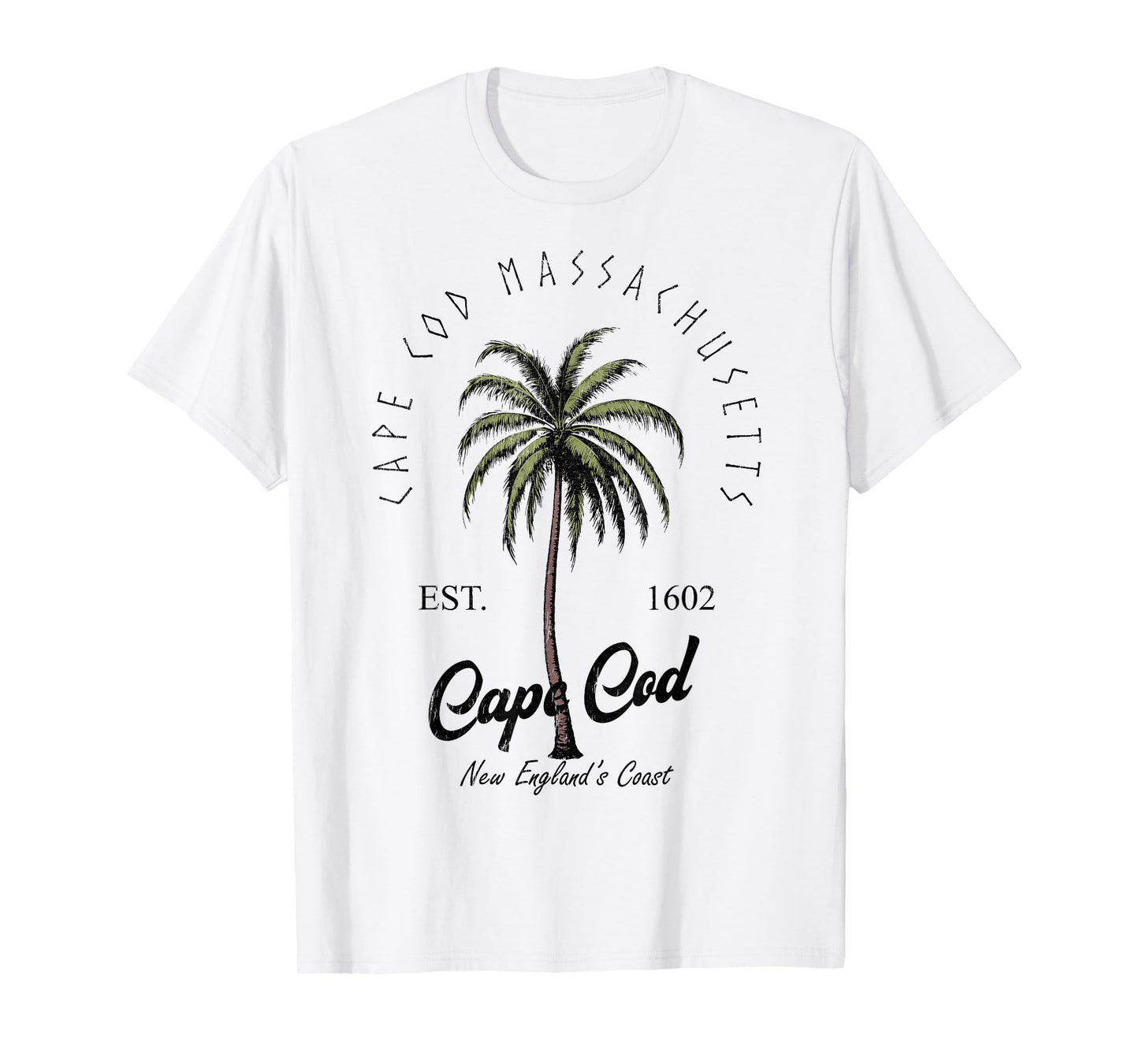 Cape Cod Massachusetts Tropical Tree Island Beach Vibes T-Shirt
