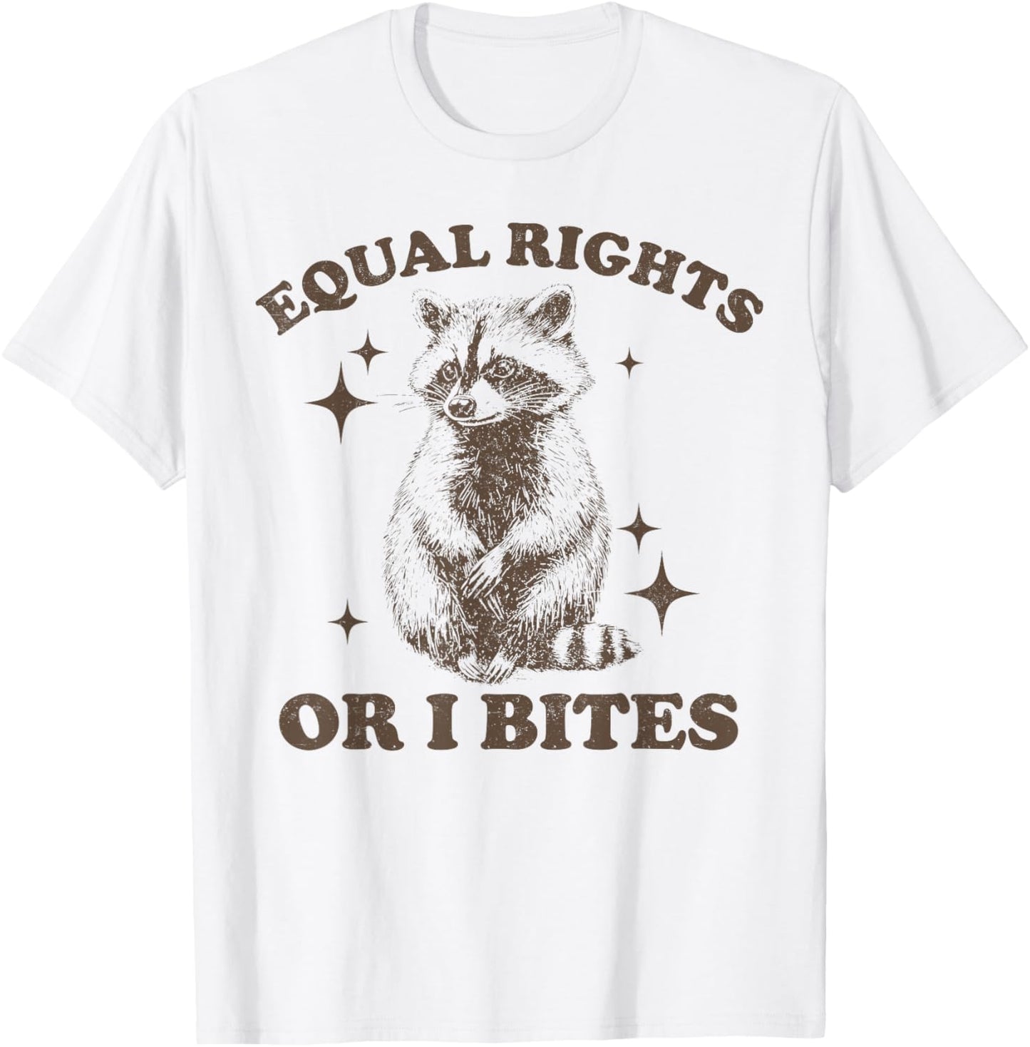 Equal Rights or I Bites Rainbow Pride Month LGBTQ Raccoon T-Shirt