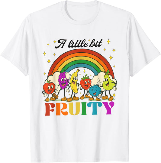 A Little Bit Fruity Friends Rainbow LGBTQ Lesbian Support T-Shirt